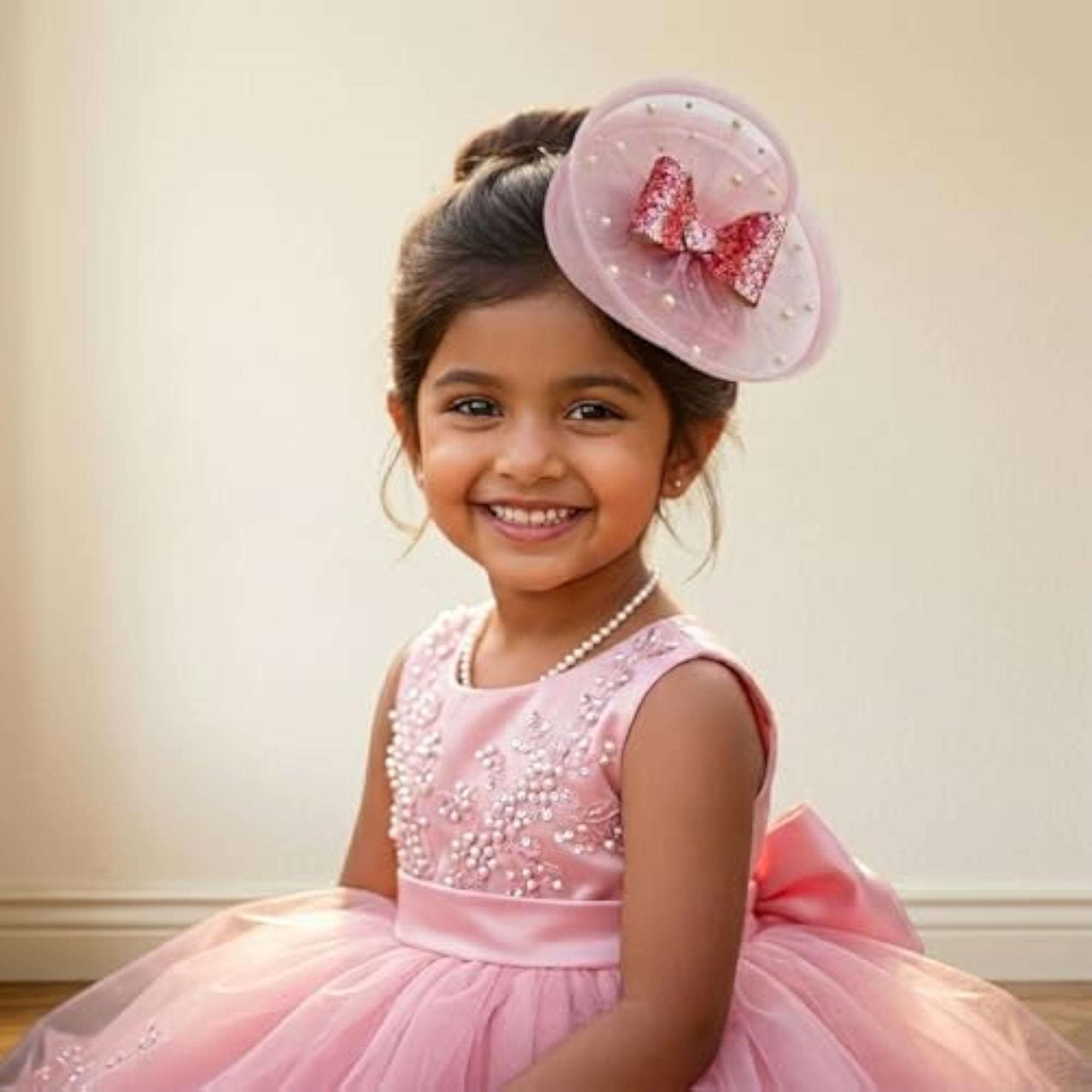Sparkle Bow Fascinator Hair Clip for Girls